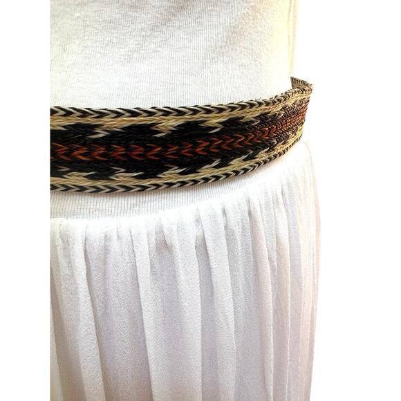 WESTERN Belt Woven Horse Hair Leather Size 32\